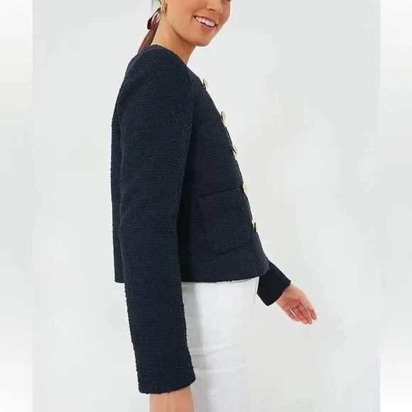 TUCKERNUCK Navy Tweed Marais Jacket size medium NWT - Picture 2 of 12